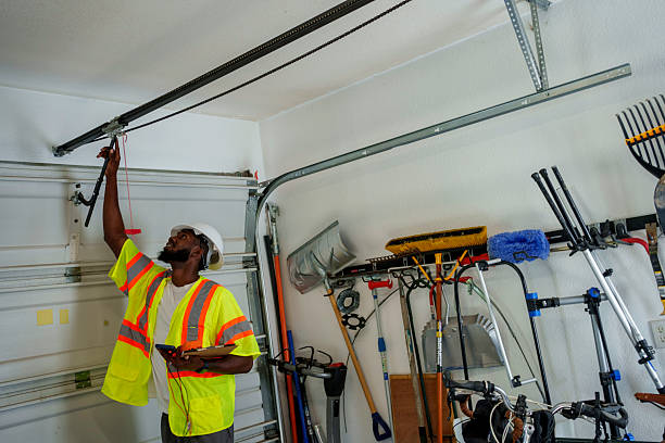 Professional Garage Door Panel Replacement technician working in George, IA